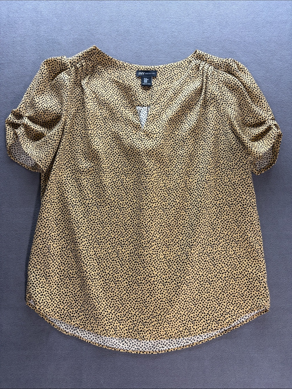 Jones New York Women's Gold and Brown Blouse